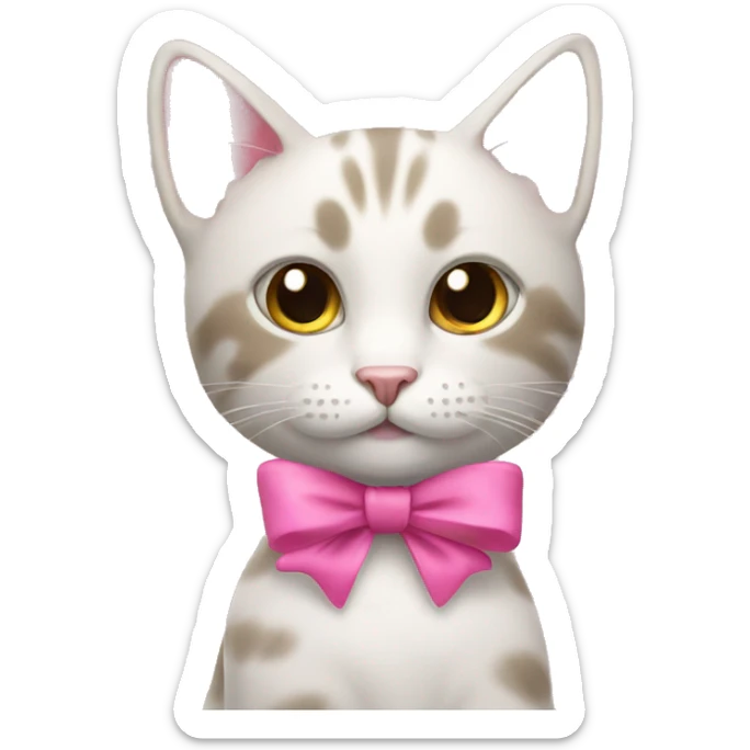 Cat with pink bow sticker