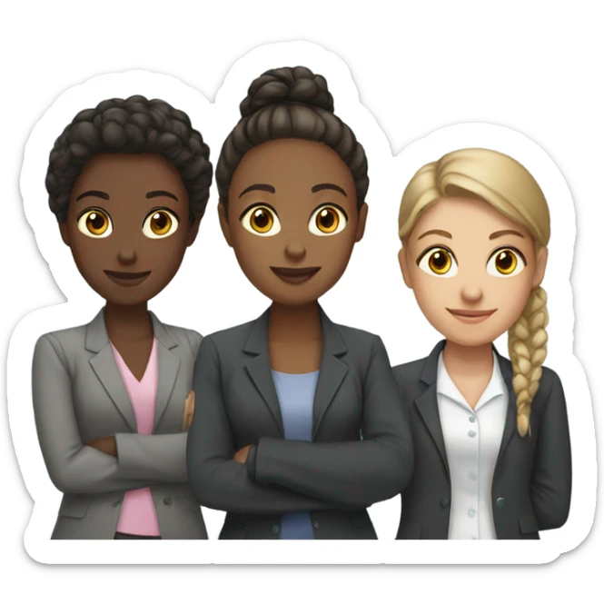 corporate team of girls with 4 girls sticker