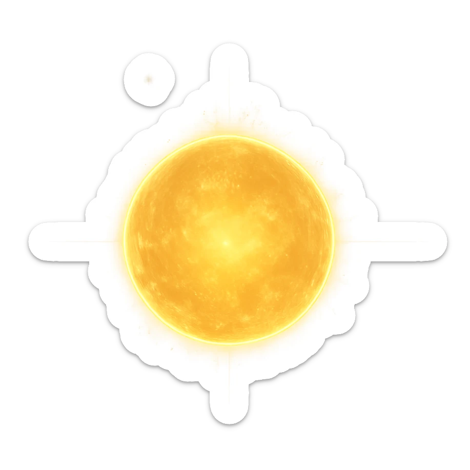 soul as a golden orb with radiant light, mystical aura, glowing, magical, luminous energy sticker