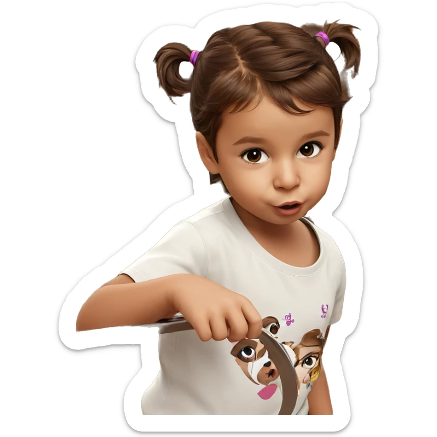 brown haired girl portrait sticker