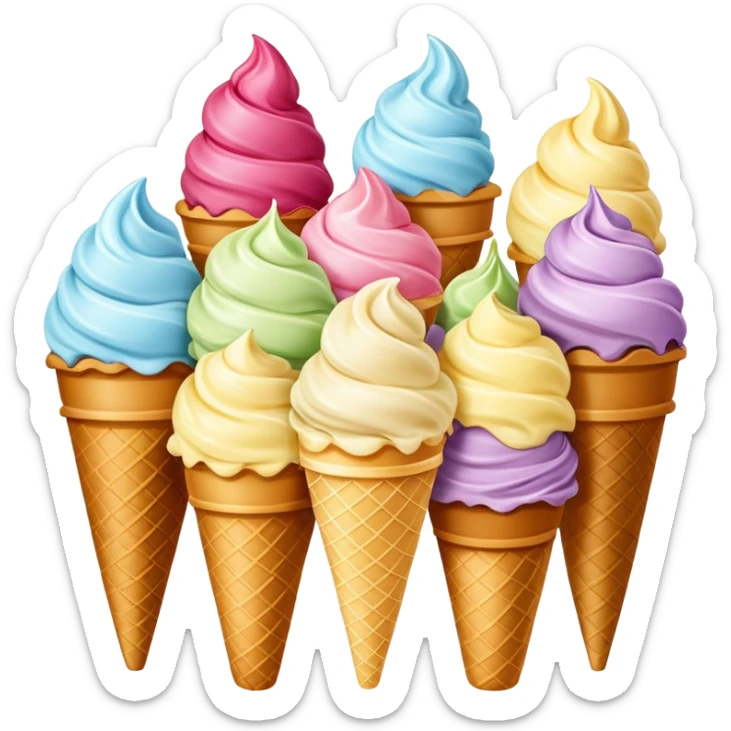 Italian gelato street food with gentle colors sticker