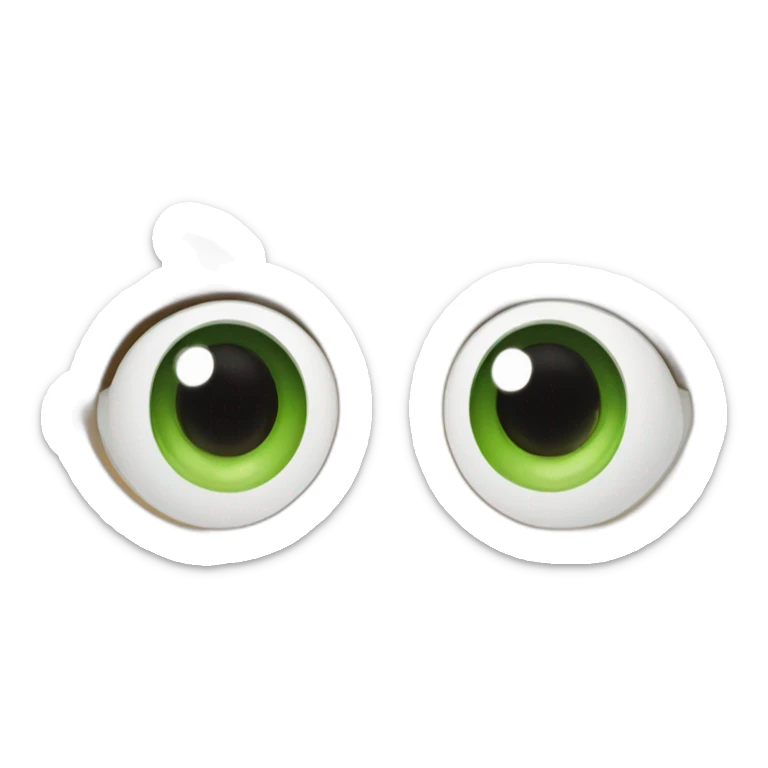 Dark Brown cat with darker stripes and Green eyes, black pupil and White and beige mouth sticker