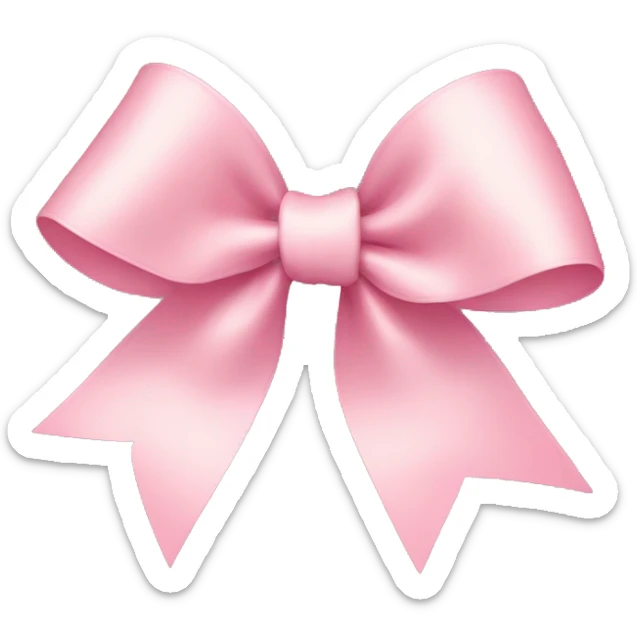light pink ribbon bow sticker