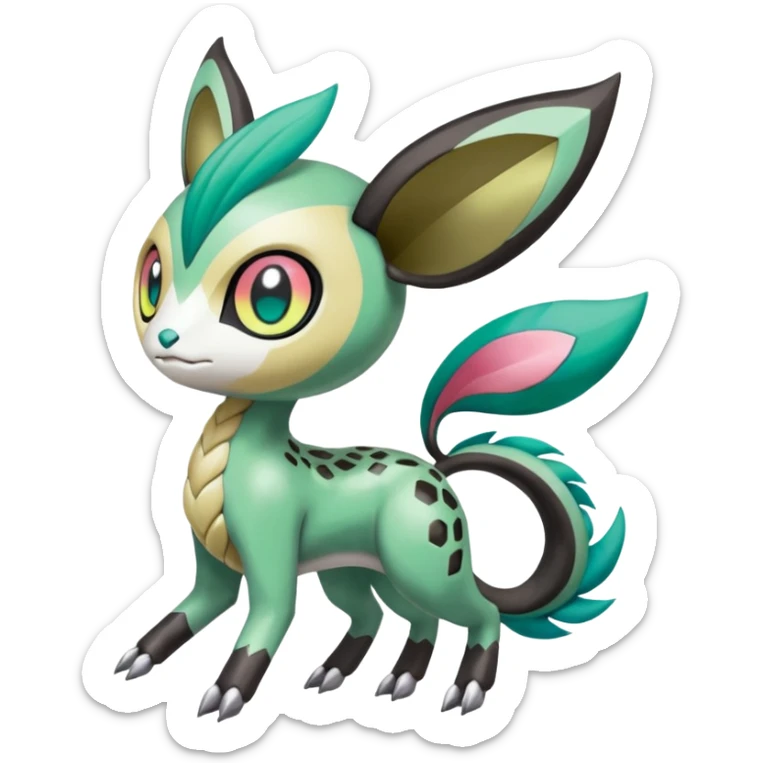 Meloetta-Vernid-Trico-Fionbri-Pokémon-Digimon-Fakémon-fusion-hybrid-creature sticker