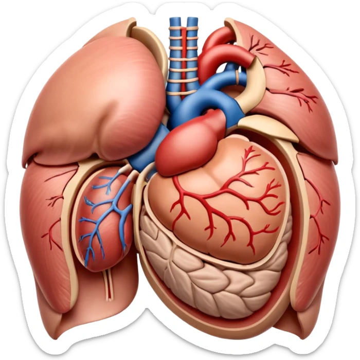 A highly detailed 3D accurate and anatomical model of the belly of a human. Medical illustration style, realistic lighting, neutral background, hyper-detailed, scientific accuracy, 8K resolution. ANATOMICAL ACCURACY and ORGAN PLACEMENT are a PRIORITY  sticker