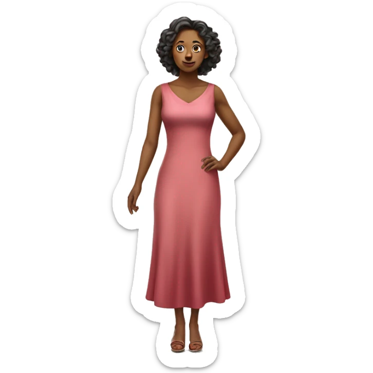 woman full length in dress photorealistic serious sticker