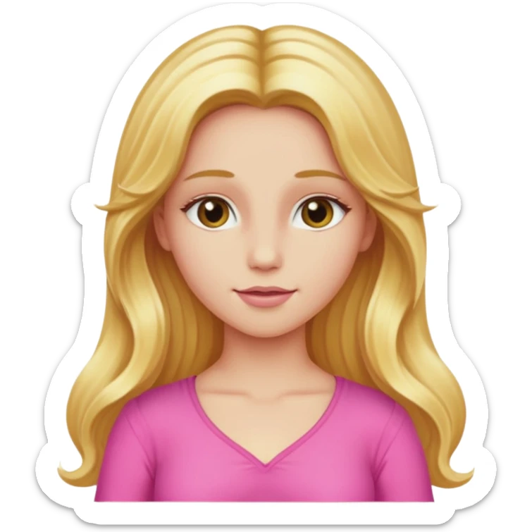 Venus from Gods and Goddesses with long golden blonde hair, pink outfit sticker