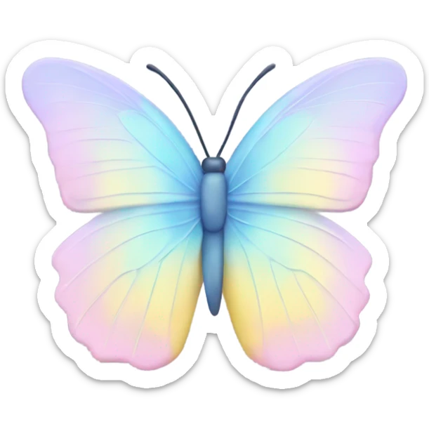 Pastel pink blue yellow butterfly  sticker