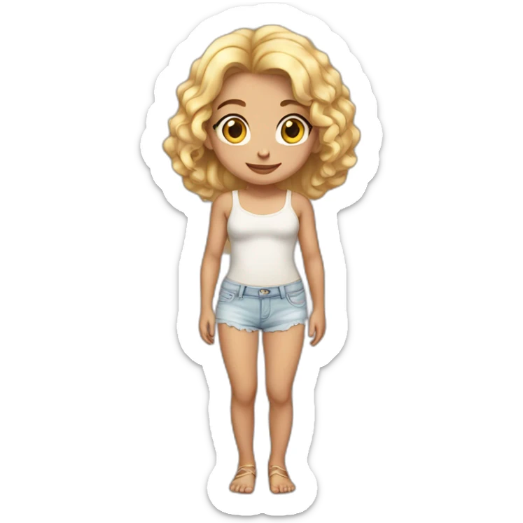 fullbody female young child girl light skin underwear cute adorable sweet sticker