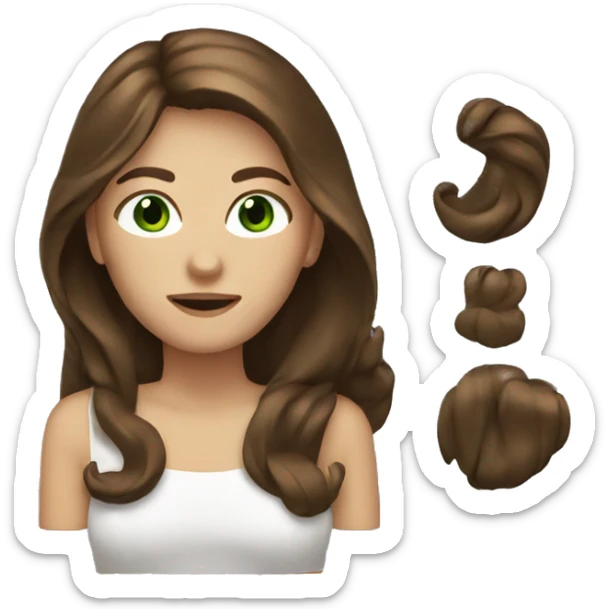 Woman with Long Brown hair and Green eyes  sticker