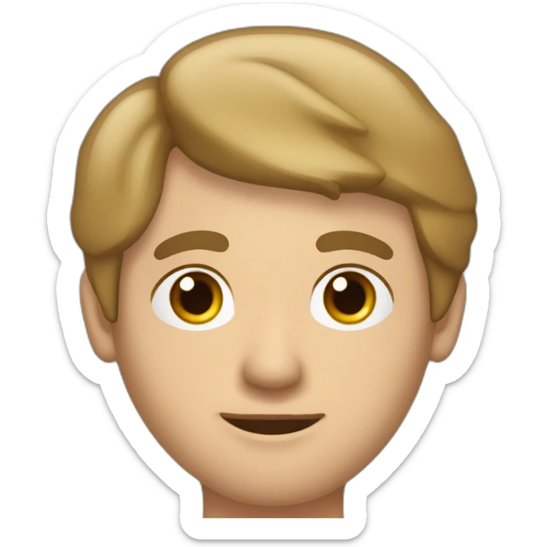 hombre joven de 50 años, tez blanca, ojos de color de agua sicia, cabello castaño sin canas, peinado partido en medio sticker