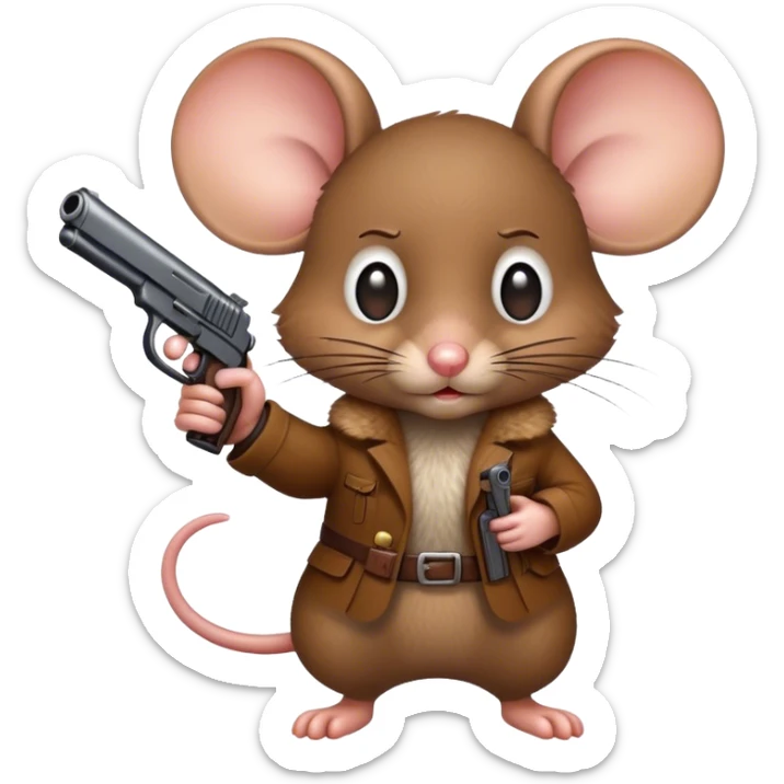 Mouse with gun sticker