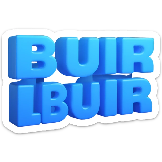 3D emoji of the word 'BLUR' as a name, designed for Discord, bold and playful, blue color, modern 3D emoji style sticker