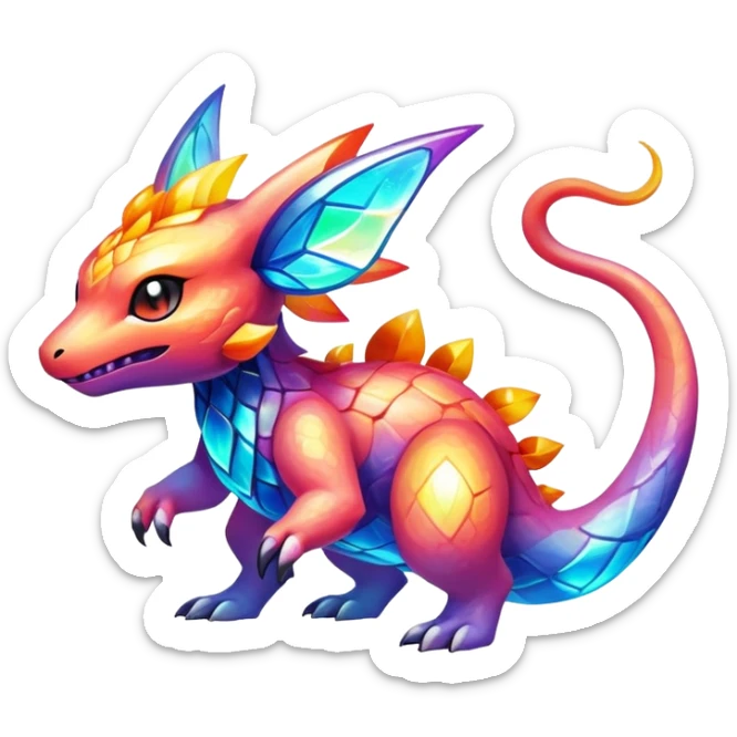Elemental magical colorful exotic Pokémon-Fakémon-creature sticker