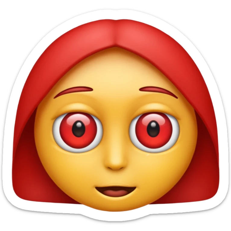 Crea un emoji kn los ojos ojos rojos, achinados sticker