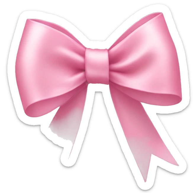 light pink ribbon bow sticker