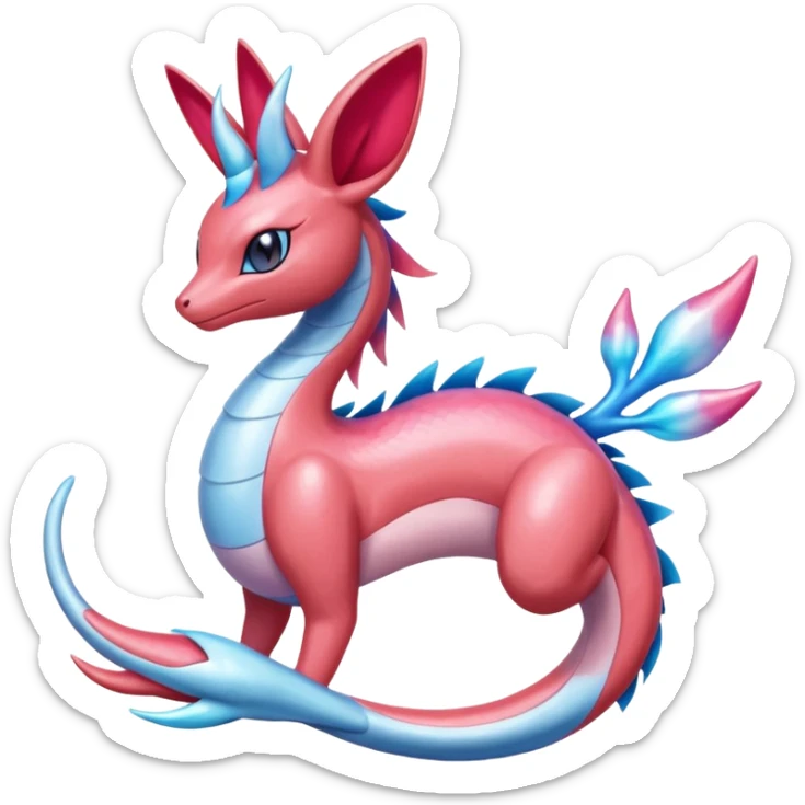 Hydro-elemental Salamence-Milotic-Sylveon-Fakémon-fusion (full body) sticker
