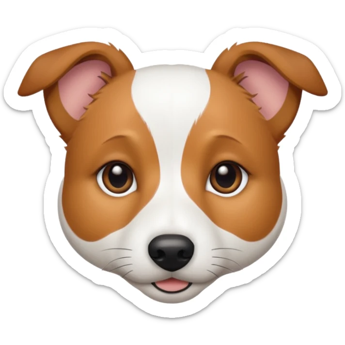 a fully white jack russell the size of a kelpie with light brown ears and a light brown patch on one eye sticker