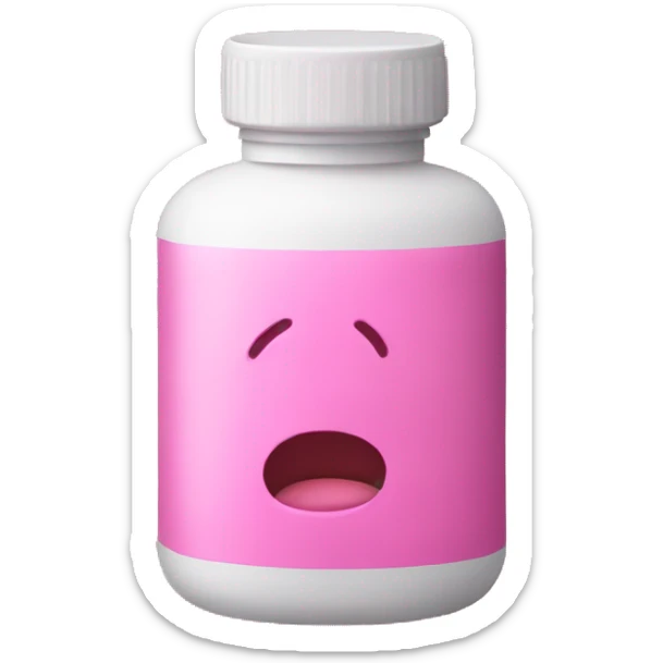pink rx pill bottle sticker
