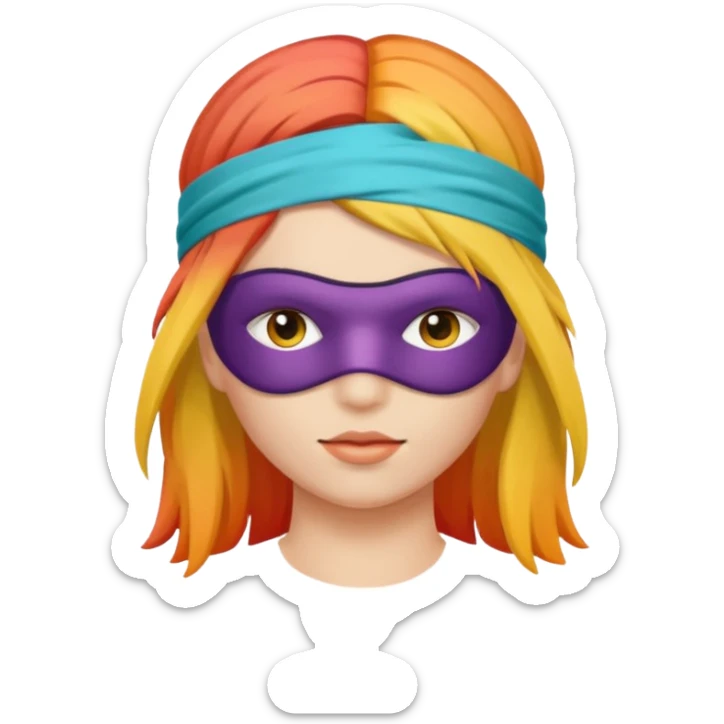 Blindfold person with different colors of hair. No trusting games with people blindfolded behind steering wheel sticker