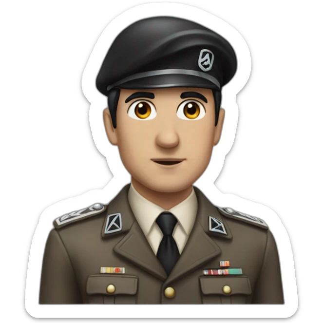 nazi leader with black hair and normal skin tone sticker
