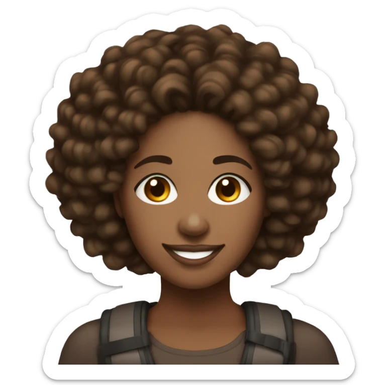 brown ski african american woman 35 years old with sisterlocks beautiful smile big brown eyes teardrop face shape sticker