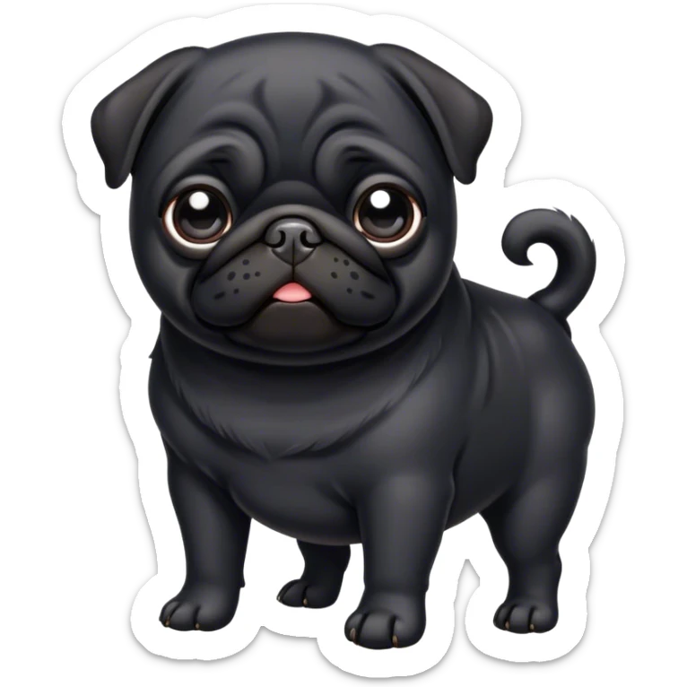 Black pug sticker
