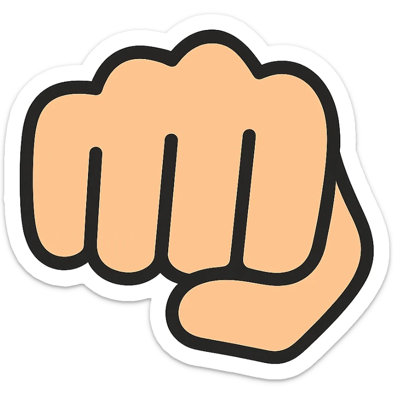 flat toon style punch icon sticker