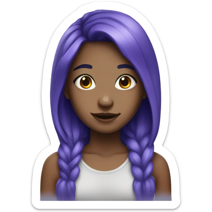 girl with blue and purple hair with noserings sticker