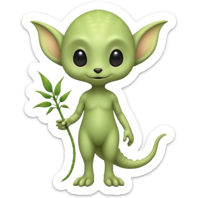 full body ...cute peacefull alien furry with 2 legs ....stands upright and looks intelligent ...wears clothing. not green..looks happy and cuddly... doesnt have eyes on face, there is a stalk coming from top of head with a single large eye sticker