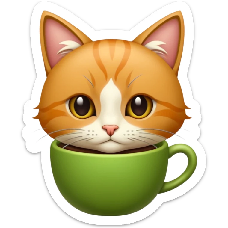 Dans eden kahverengi tüylü ve gözlü bir kedi sticker