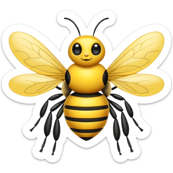 Je veux que tu me crées l'emoji, d'une petite abeille malicieuse, moderne et stylé sticker