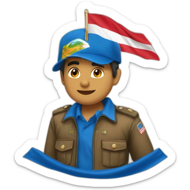 ASME un emoji de una persona sosteniendo la bandera de Nicaragua  sticker
