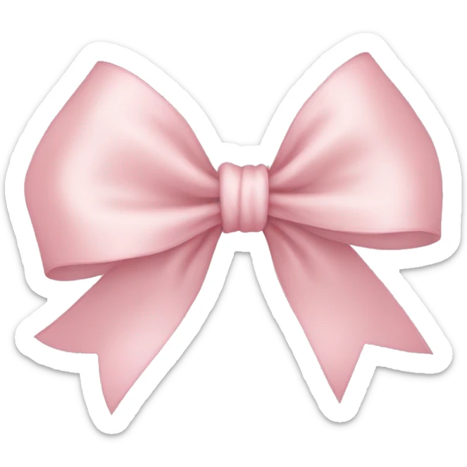 light pink ribbon bow sticker