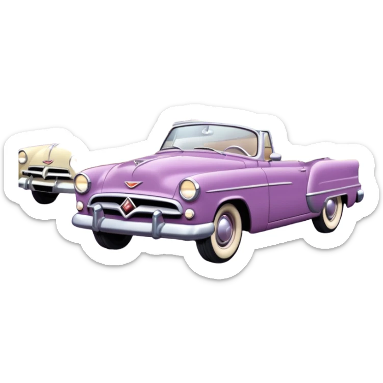 Mauve cars at drive in movies sticker