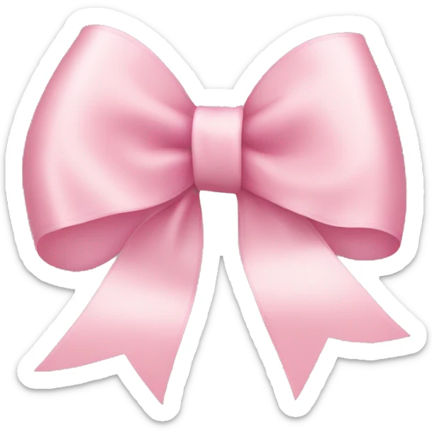 light pink ribbon bow sticker