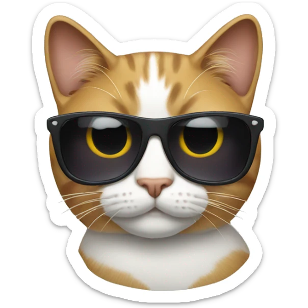Cat with sunglasses sticker