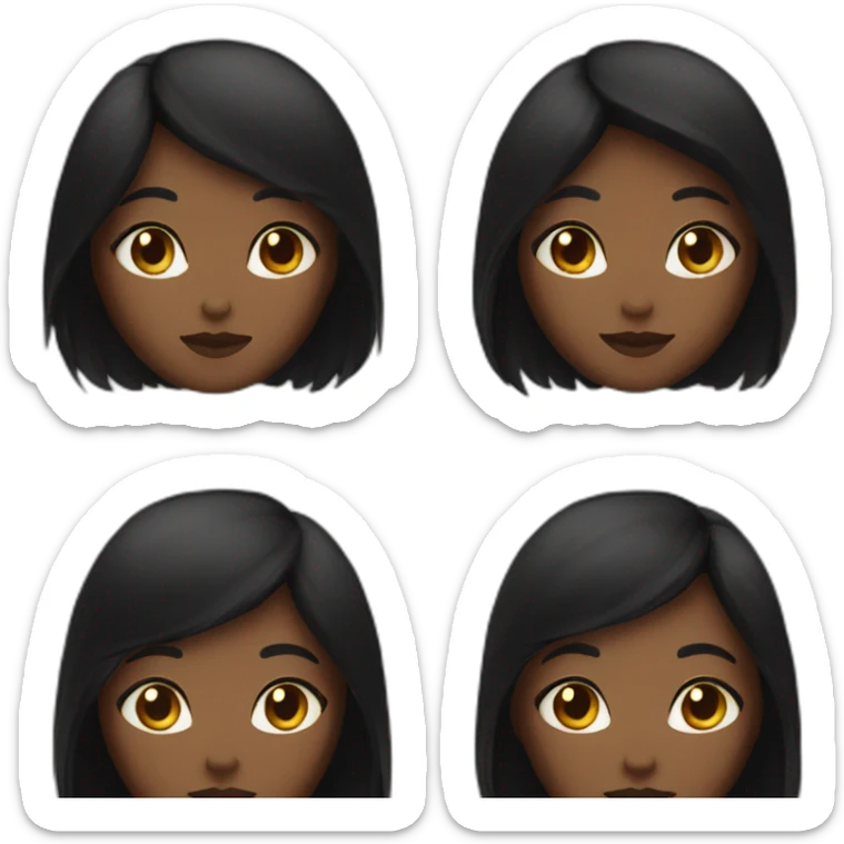 woman brown skin long dark hair with black cat sticker