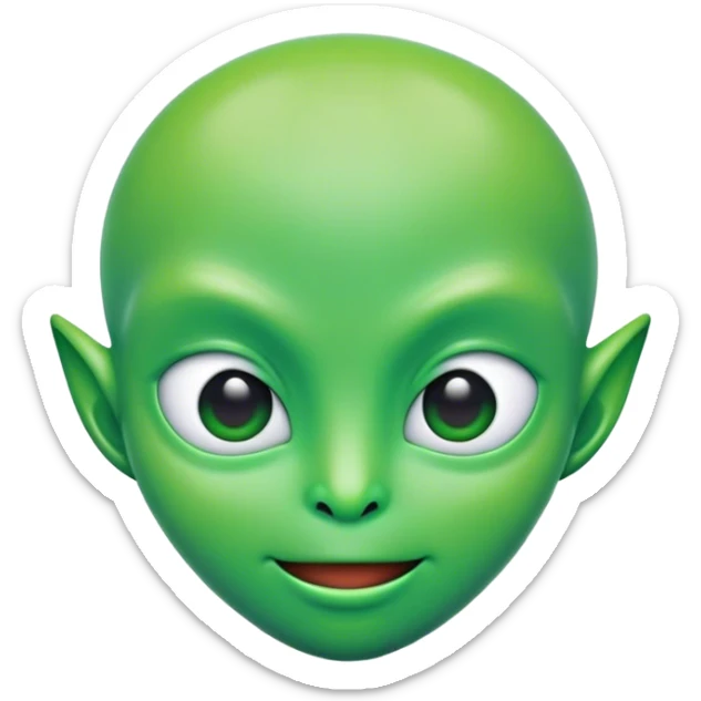 portrait of An alien emoji with a green-colored head and half body. sticker
