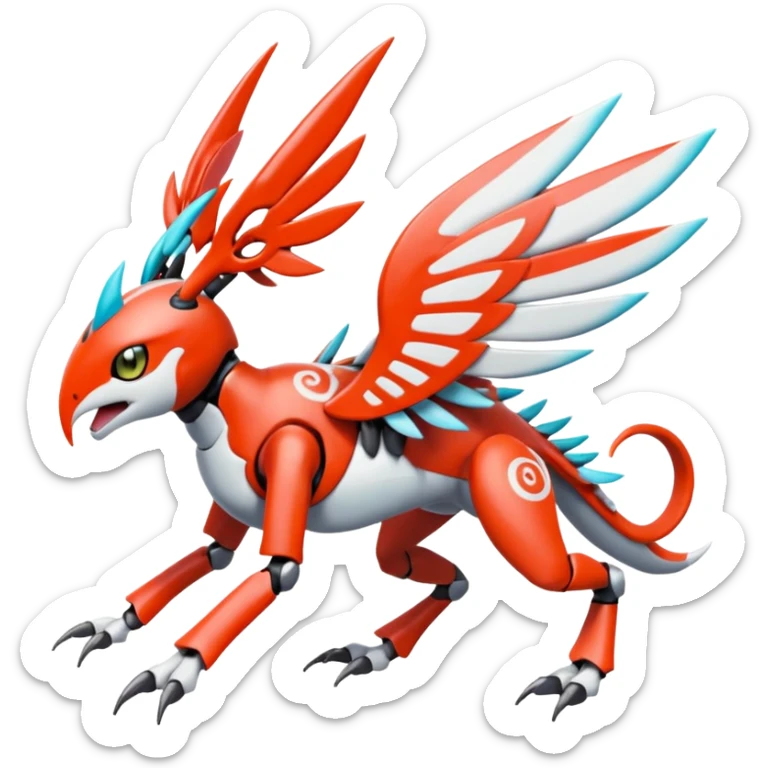 Meloetta-Latias-Medabeetle-Wargreymon-Protogen-Pokémon-Digimon-Fakémon-fusion-hybrid-creature sticker