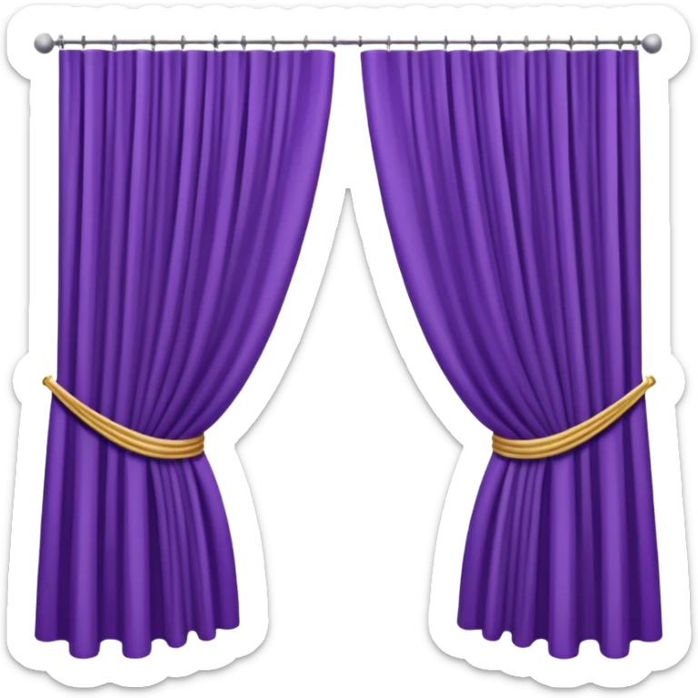 purple curtains open modern sticker