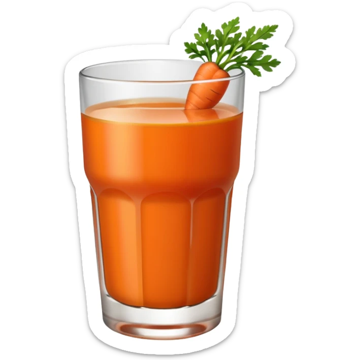plain glass of carrot juice, minimal, no carrot, no greens, no garnish, simple, clear sticker