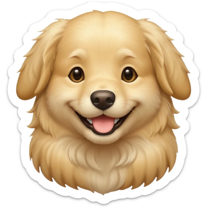 cream golden retriever sticker