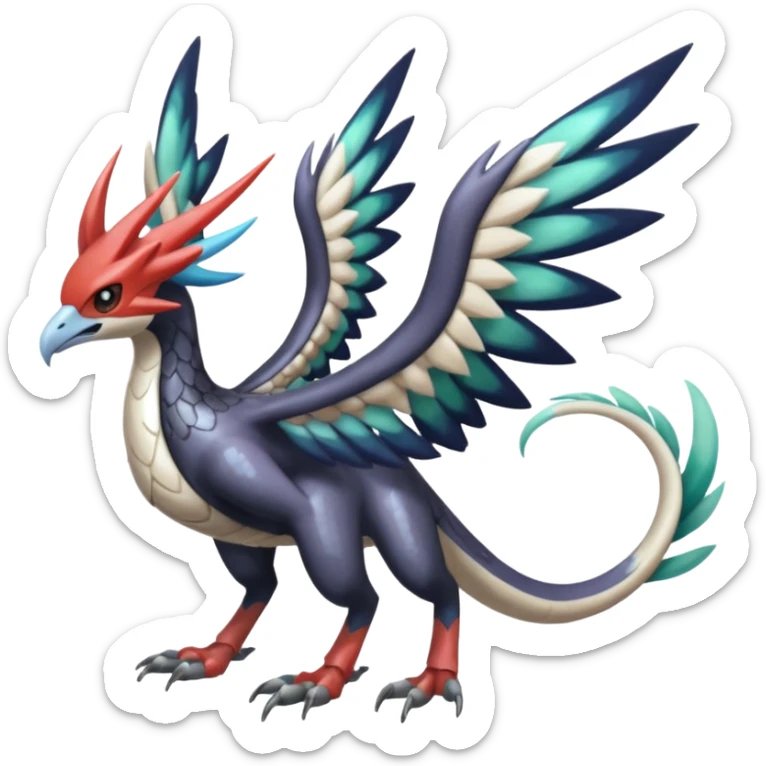 Trico-Dialga-Yveltal-Meloetta-Latias-Nargacuga-Noivern-hybrid-fusion-creature, full body sticker