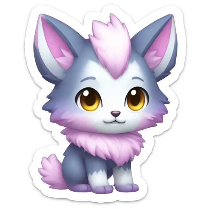  High quality Cute Cool Kawaii edgy Pretty Chibi Fur-Sona Colorful Fakemon Full Body sticker