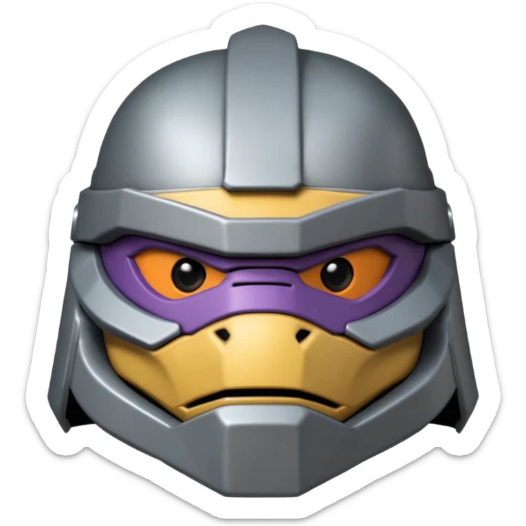 master shredder's helmet from teenage mutant ninja turtles, no eyes or face, just the helmet and related material, lets make it a silhouette.  The last one is best.  lets make it more realistic to the movie sticker