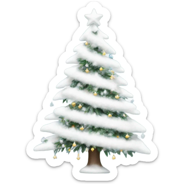 White Christmas tree sticker