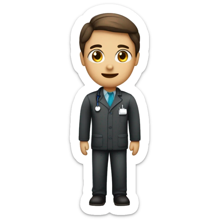 Crea un avatar de medio cuerpo de una enfermera, con ojos grandes y de color cafe oscuro, cara fina, pelo colorino y largo, ojos cafe oscuro, uniforme celeste, no incluí ningún elemento médico sticker