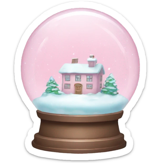 Pastel pink snow globe sticker