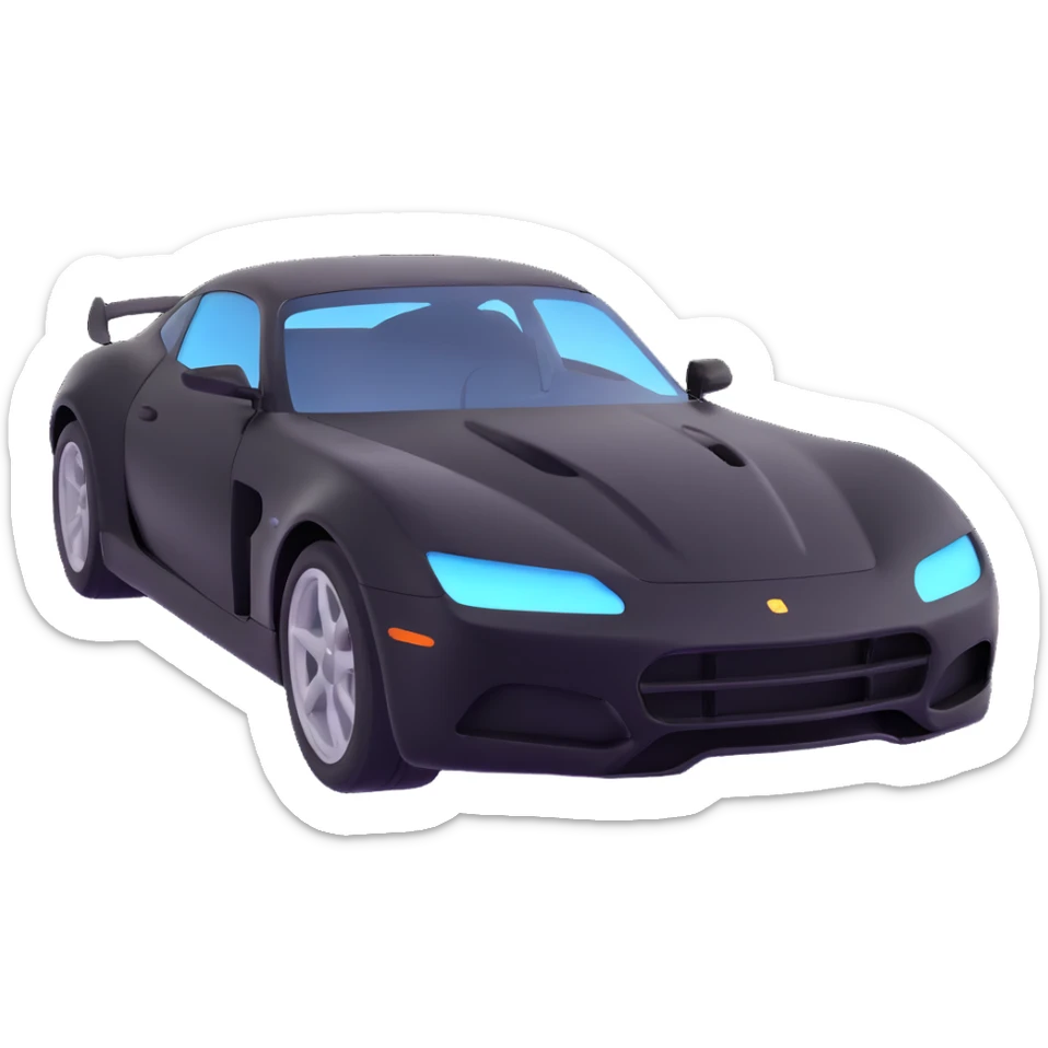 Show a transparent film next to the black high-end sports car, separated and ready for application, premium 3D style sticker